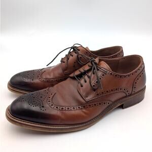 Steve Madden Hoxton Wingtip Derby Shoes Men's Lace-Up Cognac Size US13 EU46